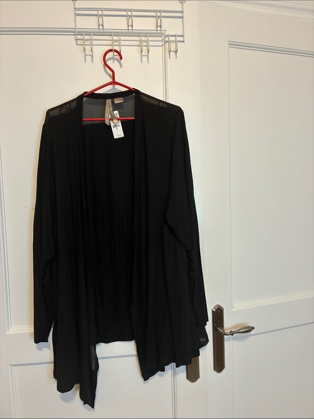 BNWT Penningtons Mixed Media Open Front Waterfall Cardigan Black 👵MT
